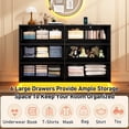 thumbnail image 2 of ChVans 6 Drawer Dressers with 60000-color LED Lights & Power Outlet, 47'' Modern Chest of Drawers for Closet, Wide Drawer Organizer Cabinet for Bedroom, Living Room, Entryway, Hallway, 2 of 11
