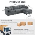 thumbnail image 3 of METIS WONG 103" Modular L-Shaped Sectional Sofa, Dark Gray Chenille Fabric with Matching Cushions, 4-Seat Cloud Couch & Movable Ottoman., 3 of 6