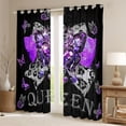 thumbnail image 2 of jejeloiu Queen Curtains Pack of 2 (42x84 Each),3D Diamond Butterflies Curtains Blackout,Leopard Print Bowtie Bedroom Curtains For Girls,Ultra Soft Home Decor, 2 of 6