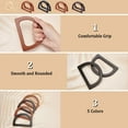 thumbnail image 4 of 10PCS D Shape Purse Handles 5 Colors Wooden Bag Handle Replacement Decorative Bag Handles Purse Making Supplies for Summer Straws Beach Handbags Macrame Crocheted Purse, 4 of 6