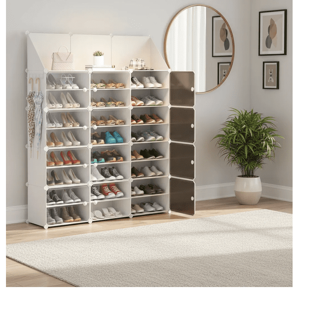 Zapatera Portátil Puerta 48 Pares Desmontable Fácil Montaje Xtelllar Color Blanco