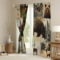 thumbnail image 3 of Feelyou 3D Wildlife Bear Blackout Curtains Set of 2 (52x84 Each), Rustic Deer Moose Animals Window Curtains, Wooden Lodge Cabin Curtains and Drapes, Window Curtains Decor, 3 of 6