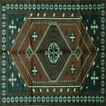 thumbnail image 1 of Ahgly Company Machine Washable Indoor Square Persian Turquoise Blue Traditional Area Rugs, 7' Square, 1 of 4