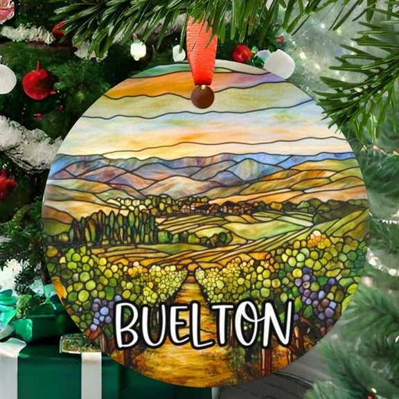 Buelton California Christmas Ornament, Ceramic/Acrylic - Buelton California Travel Souvenir, Tree Hanging Ornament, Vacation Keepsake 2025, Traveler Gift, 2025 Collector’s Piece
