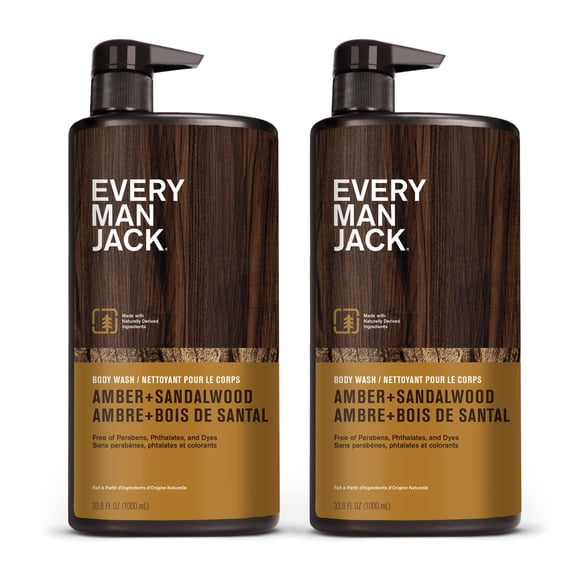 Gel de baño Every Man Jack Sandalwood and Amber, 1 litro, para hombre