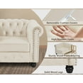 thumbnail image 2 of Morden Fort 2 Pieces Comfortable Modern Sofa Set with Thick Cushion, Chesterfield Sofa and Chair Set, Office, Apartment, Bedroom, Beige, 2 of 7