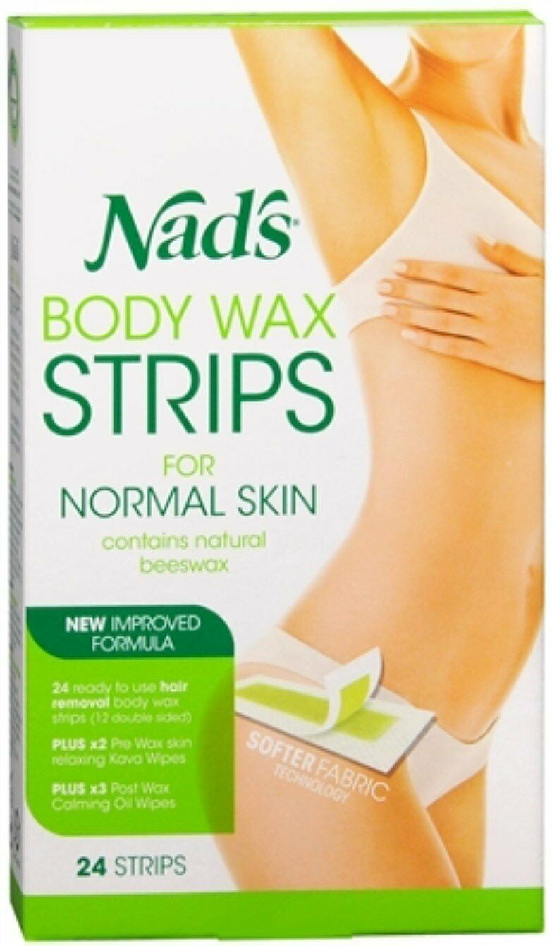 Nads Large Body Wax Strip Size 24ct Nads Large Body Wax Hair Removal