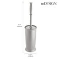 thumbnail image 3 of mDesign Plastic Compact Bathroom Toilet Bowl Brush and Holder - Silver, 3 of 8