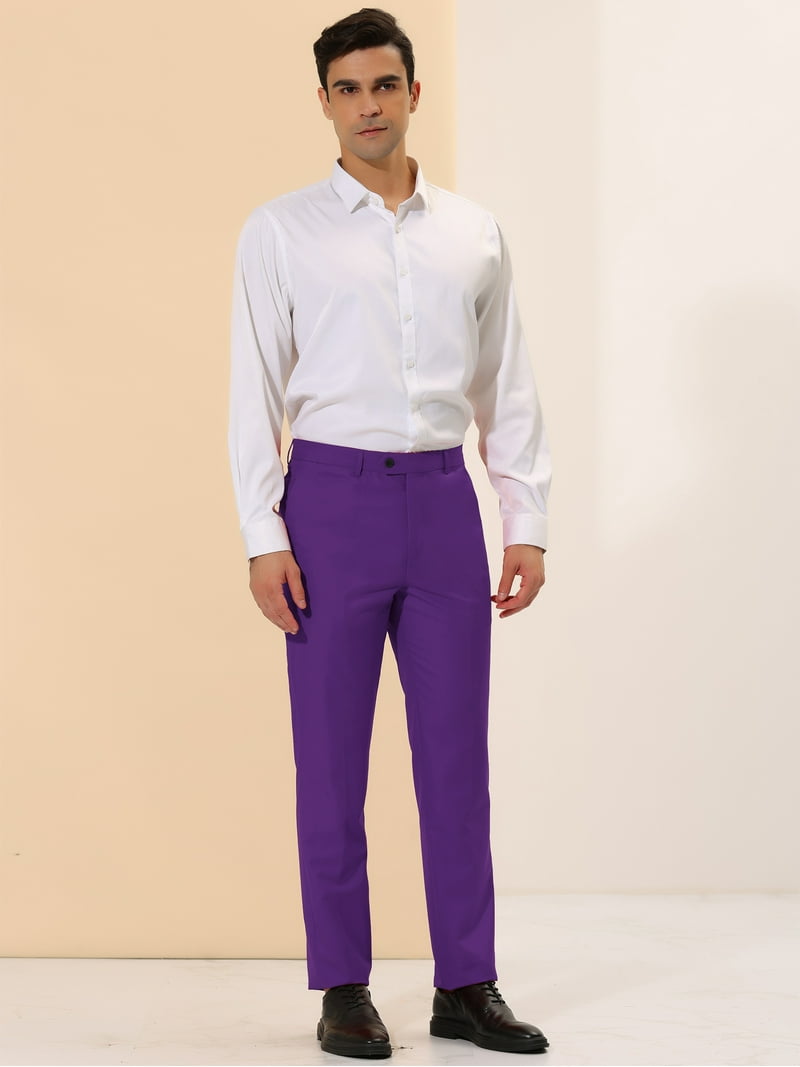 Free Shipping! Unique Bargains Men's Slim Fit Dress Pants 32