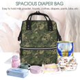 thumbnail image 5 of Hirioo Green Camouflage Skull for Mummy Diaper Bag Backpack Diaper Bag Backpack for Moms and Dads Unisex Shoulder Bags Travel Hiking Outdoor Pack, 5 of 6