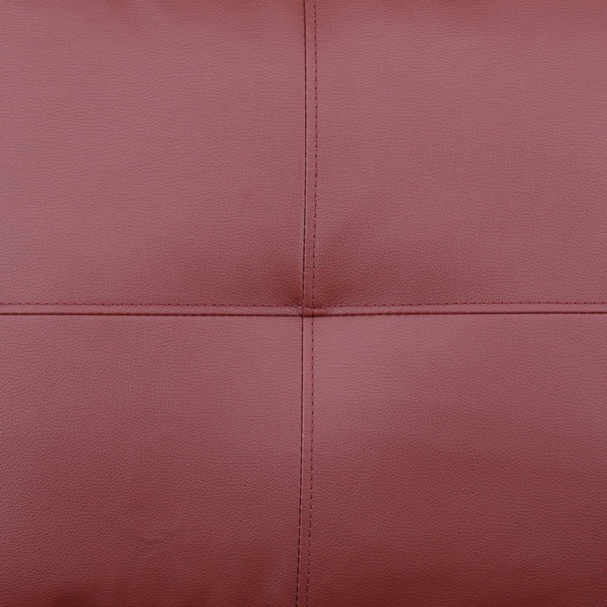 Leather Storage Ottoman, Folding Foot Stool with Storage Button Tufted Ottoman Bench for Living Room,Red