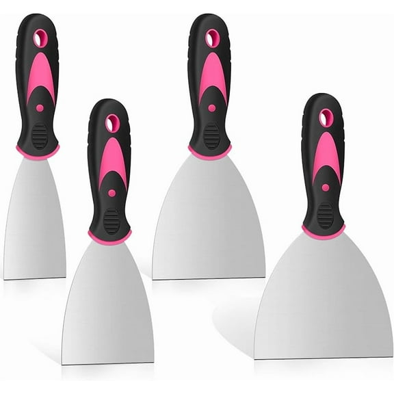 DEKEones Putty Knife Set, 4PCS Stainless Steel Scraper Paint Tool with Comfortable Grip for Drywall Repair, Wallpaper Removal and Plaster Scraping(2,4,6,8in)