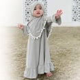 thumbnail image 2 of IDOPIP 2Pcs Muslim Abaya Dress for Baby Girls Arabic Dubai Modest Dress with Full Cover Hijab, 2 of 7