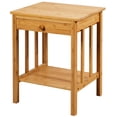thumbnail image 1 of Costway Bamboo Nightstand End Table Drawer Storage Shelf Side Table Multipurpose, 1 of 10