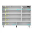 thumbnail image 3 of TOYTEXX Modern Shoe Cabinet with Motion Sensor Light & Deodorizer, 4-Door Shoe Storage Organizer with Adjustable Shelves, Patterned Engineered Panel, 46" x 13" x 39", 3 of 7