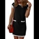thumbnail image 3 of Vestido Mini con Mangas y Bloques de Color, Negro, Talla M, 3 of 7