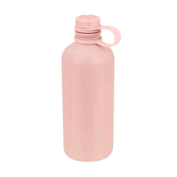 Cilindro promocional de aluminio con tapa roscada y asa integrada rosa 7.3 x 19.7