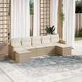 thumbnail image 1 of vidaXL 7 Piece Garden Sofa Set with Cushions Beige Poly Rattan, 1 of 5