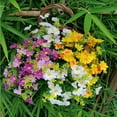 thumbnail image 4 of 6 Bundles Artificial Fake Flowers Daisy Bouquets Outdoors Silk Faux Wild Colorful Flowers Daisies with Stems for Indoor Outside Home Garden Grave Cemetery Decor (Purple White & Yellow), 4 of 8