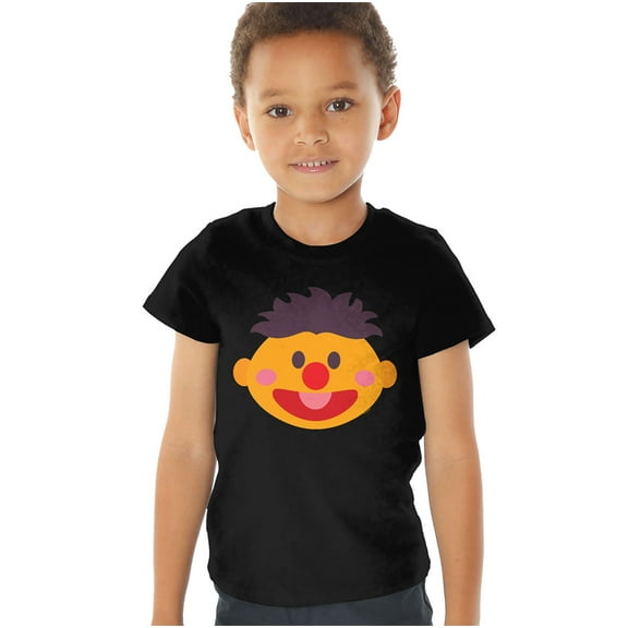 Sesame Street Ernie Kawaii Face Kids T Shirt (2) for Toddler Boys and Girls, Black