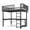 Black + Metal + Full, variant on FENGFAN Full Size Metal Loft Bed with L-Shaped Desk LED Strip & Charge Station, Round Pipe Metal Frame White Single Pack