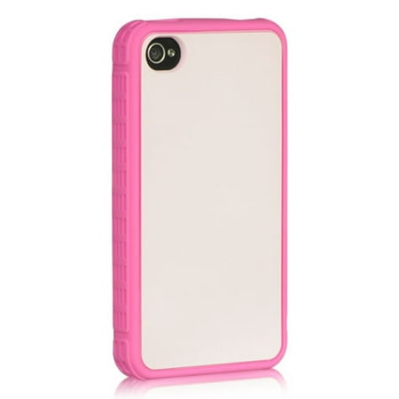 Platinum Series Case - Insten Platinum Collection Fusion Series Shockers Silicone Case Cover For Apple iPhone 4 / 4S - Hot Pink