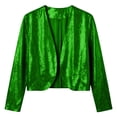 thumbnail image 4 of NominalSnug Womens Sequin Cardigan Open Front Long Sleeve Cropped Casual Jacket with Pockets Fall Outfits, 4 of 7