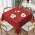 thumbnail image 6 of Square Tablecloth 60 x 60 Inch, Red Natural Texture Square Table Cloth Washable Table Covers Table Protector for Dining, Parties, Camping, 6 of 8