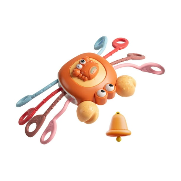 Juguetes de cuerda para tirar para bebés Actividad de cuerda para tirar Juguete de coordinación Desarrollo educativo Naranja