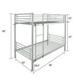 thumbnail image 7 of Metal Bunk Bed Twin Over Twin with Ladder, Heavy Duty Sturdy Bunk Bed with Safety Guard Rails, Noise Free, No Boxing Spring Needed, Gray, 7 of 7