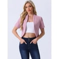 thumbnail image 4 of DARING DIVA Women's Business Blazer 3/4 Sleeve Collarless Cardigan L Pink, 4 of 6