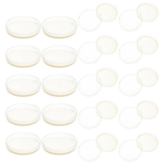 20 Pcs Nutrient Agar Plate Prepoured Petri Dish with Laboratory Supplies Molds Science Experiment Plates for Dishes
