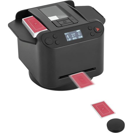 Automatic Card Shuffler and Dealer 2-in-1, Electric Casino Card Shufflers with Wireless Remote, Wireless Card Dealer for Guandan Card Poker, Five Crowns