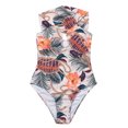 thumbnail image 4 of Conjunto de ropa de playa con estampado de Bikini y trajes de baño siameses calados con flores sexis para mujer Fridja  nalpqowj24377, 4 of 9