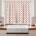 thumbnail image 2 of Ambesonne Retro Kitchen Curtains, Rose Blossoms on Polka Dots, 55"x45", Cream Pale Pink, 2 of 3