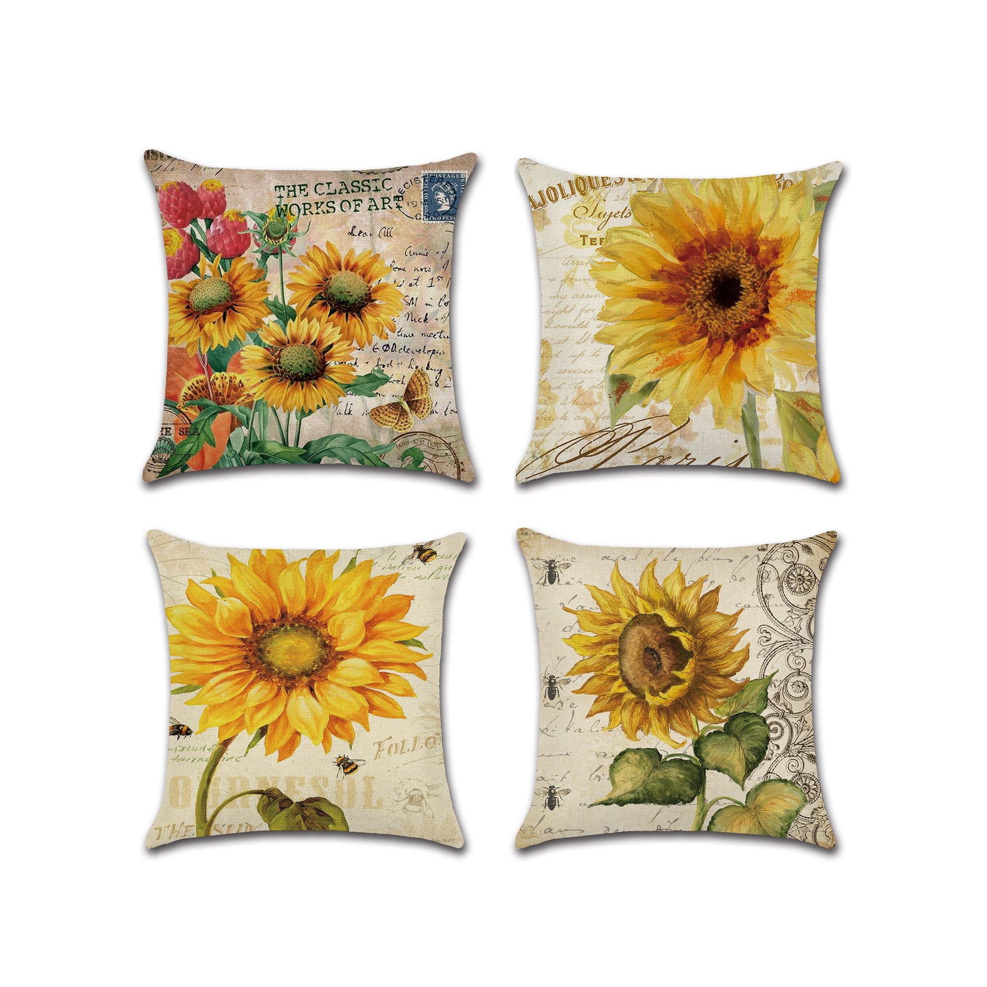 Sunflower Asamour Sunflower Throw Pillow Covers Cotton Linen Vintage Yellow Flower and Green Leaves Spring Summer Decorative Pillow Case Cotton Linen Farmhouse Cushion Cover Square 18x18 Inches Sunflower Asamour Sunflower Throw Pillow Covers Cotton Linen Vintage Yellow Flower and Green Leaves Spring Summer Decorative Pillow Case Cotton Linen Farmhouse Cushion Cover Square 18x18 Inches