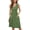 Army Green, variant on Women Summer Dresses Sleeveless Casual Loose Swing Button Front Midi Dress with Pockets