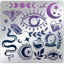 Witchcraft Theme Stencils 6x6 Inch The Devil's Eye Snake Moon Stainless Steel Stencil for Drawings and Woodburning Engraving and Scrapbooking