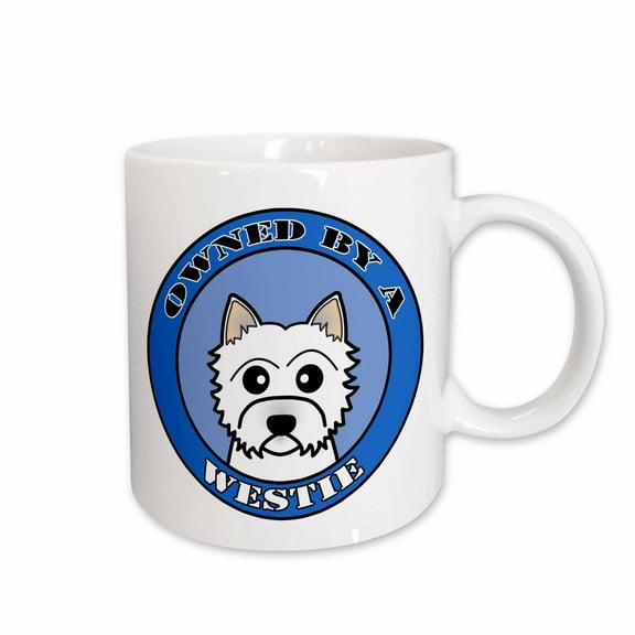 3drose, Owned by a West Highland Terrier - Westie Dog Blue, 11oz Mug