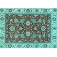 thumbnail image 1 of Ahgly Company Indoor Rectangle Oriental Light Blue Traditional Area Rugs, 5' x 7', 1 of 4