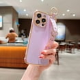 thumbnail image 4 of for iPhone 15 Pro Max Case with Adjustable Wristband Strap Kickstand Loop Heart Luxury Plating,Raised Corners Bumper Shockproof Slim Fit sturdy Anti-Scratch Cover for Women Girls,Purple, 4 of 15
