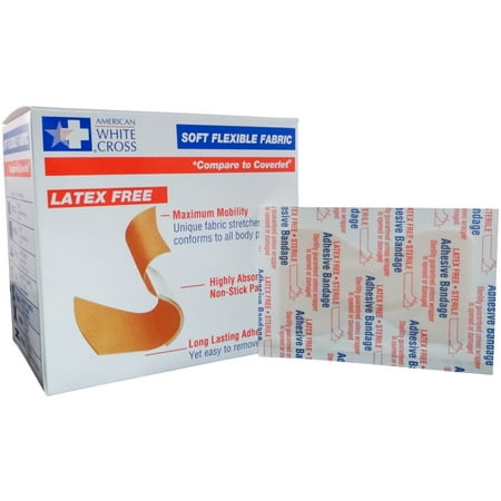 First Aid Soft Adhesive Large Fingertip Bandages, 1.75" x 3", 550 Bandages American White Cross