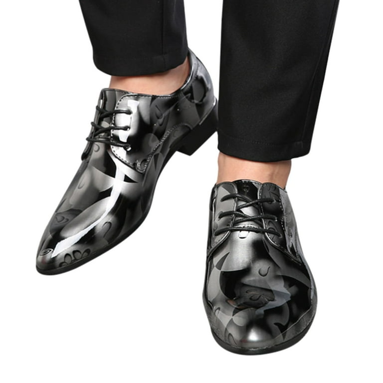 Kpoplk Men's Classic Elastic Band Oxford Dress Shoes