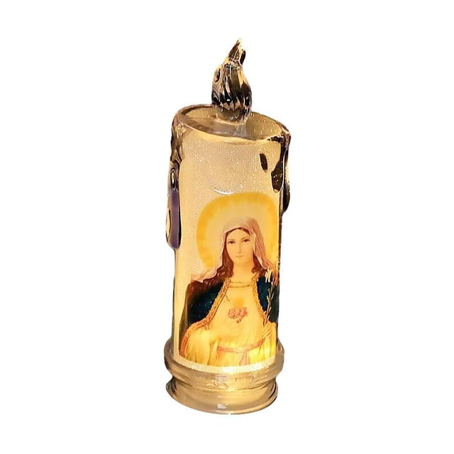 Velas LED sin llama TQEHS para oración decoración navideña Jesús F1 Q3L0