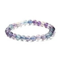 thumbnail image 2 of 2pcs Natural Fluorite Beaded Stretch Bracelets Grade 5A Round Inner Diameter: 2-1/8~2-1/4 inch(5.35~5.55cm), 2 of 3