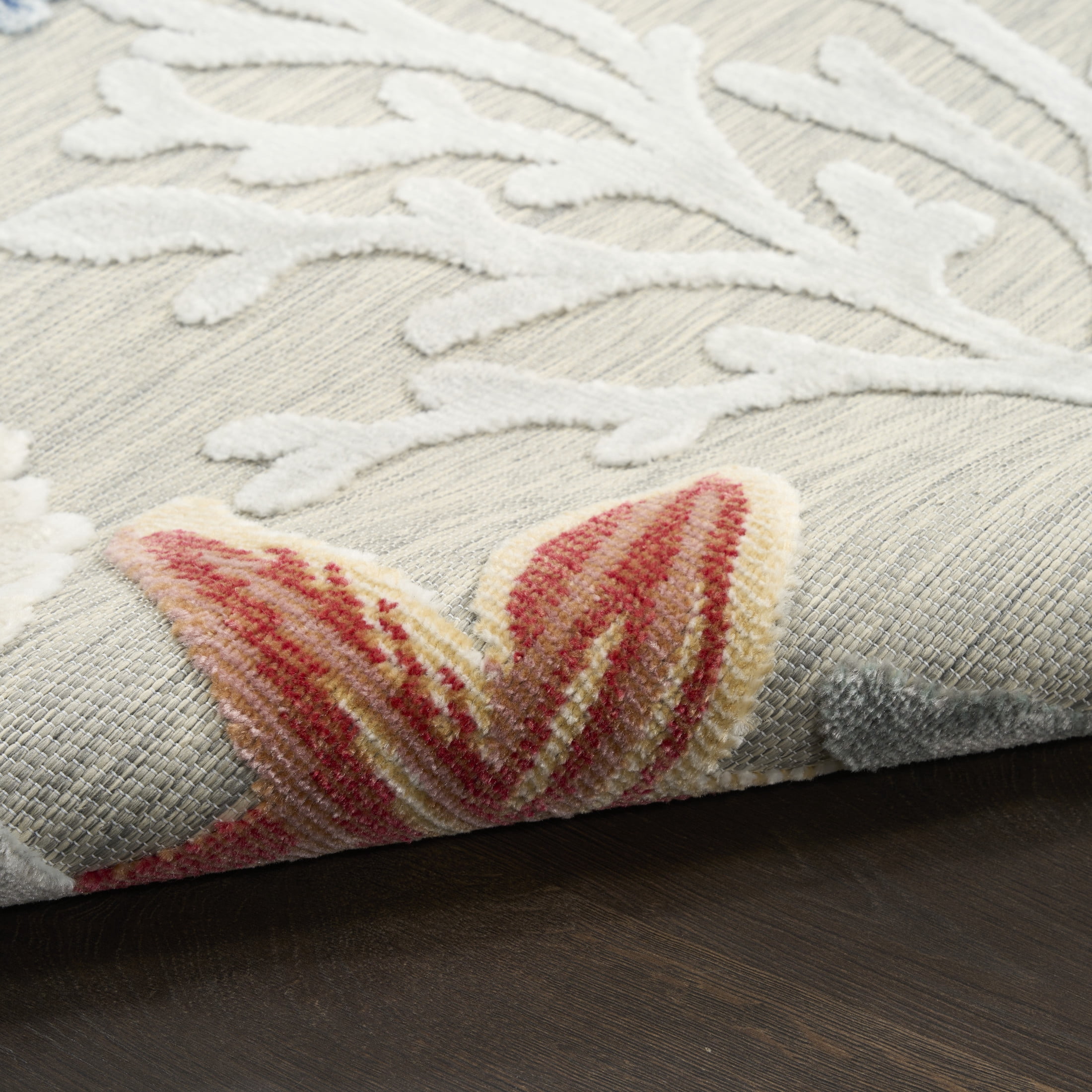 Nourison Suncoast 2' x 6' Grey Multicolor Coastal, Nautical & Beach Rug