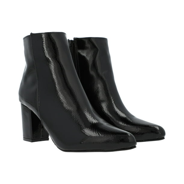 Botín Puntal De Tacón Para Mujer Color Charol Negro Platonia ESTANCIA-02-NEGRO