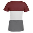 thumbnail image 5 of B91xZ Chemises d'Été pour Femmes Col Rond Manches Courtes Tops Pull-Over, Vin m, 5 of 5