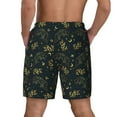 thumbnail image 2 of Lsque Mens Swim Trunks Golden line fox Pattern - Bathing Suit Compression Liner - Beach Swim Shorts Swimwear - (S-3XL) - Stretch Quick Dry -X-Large, 2 of 9
