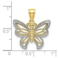 thumbnail image 2 of 10k Gold Butterfly With White Beaded Angel Wings Charm Pendant Necklace for Women - 1.0 Grams, 2 of 2